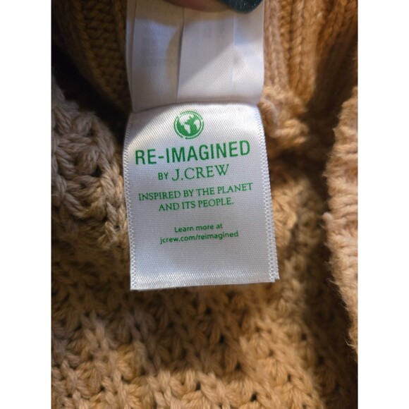 J Crew Sandy Beach Turtleneck Cotton Poncho Sweater L/XL Minimalist - Picture 8 of 10